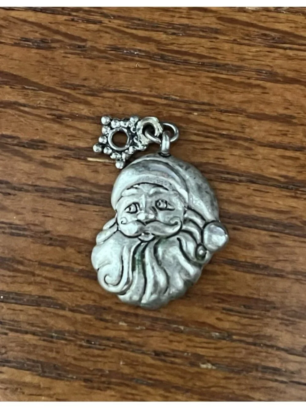 8 Antiqued Pewter Christmas Charm Figure Set Craft Decorate Gift 1 Inch Santa +